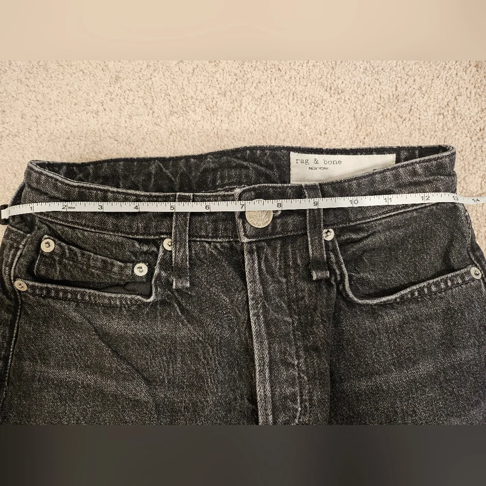 Rag & Bone Denim Skirt Slit Dark Grey 24 - Picture 4 of 5